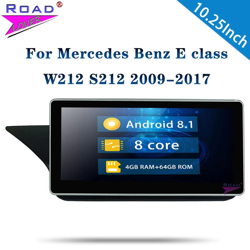 Автомагнитола для Mercedes Benz E Class W212 S212 2009-2017 Android 8 1 стерео 10 25 дюйма Din 4 Гб + 64 ГБ