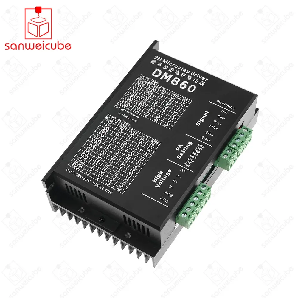 Драйвер шагового двигателя cintroller DM860 микростеп бесщеточный шаговый двигатель постоянного тока корпус для 57 86 шаговый двигатель Nema23 Nema34