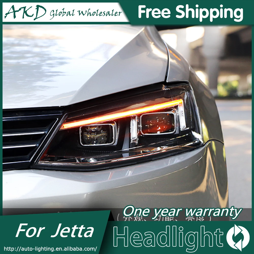 AKD автомобильный Стайлинг для VW Jetta MK6 фары 2012- Angel Eye светодиодный фары DRL Биксеноновые линзы дальнего ближнего света парковочные противотуманные фары