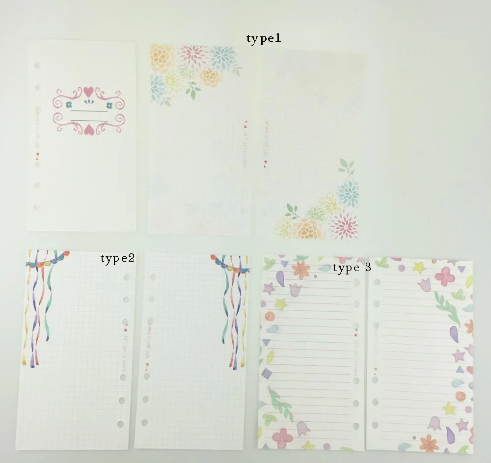 Ежедневный ежедневный переплетный блокнот с 6 отверстиями внутренний