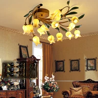 g4 led nordic iron glass flower led lamp led light ceiling lights led ceiling light ceiling lamp for foyer bedroom dinning room