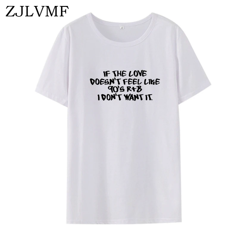 Женская хлопковая Футболка с круглым вырезом Zjlvmf If Te Love свободная футболка