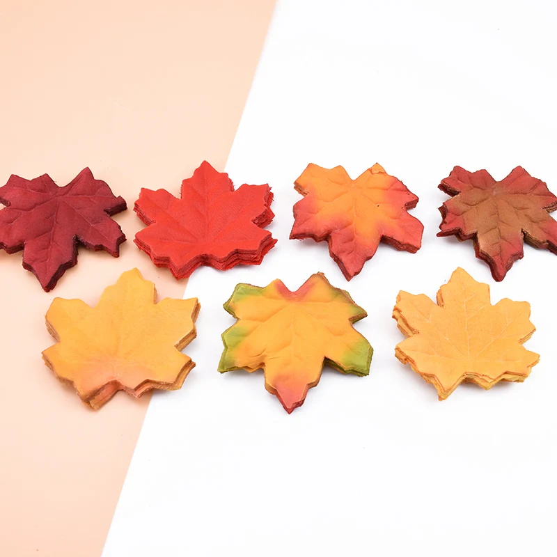 100 шт. шелковые декоративные цветы в виде кленовых листьев венки искусственные