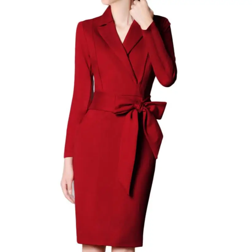 

2021 new large size 4xl women's dress work OL casual v-neck dress vestidos