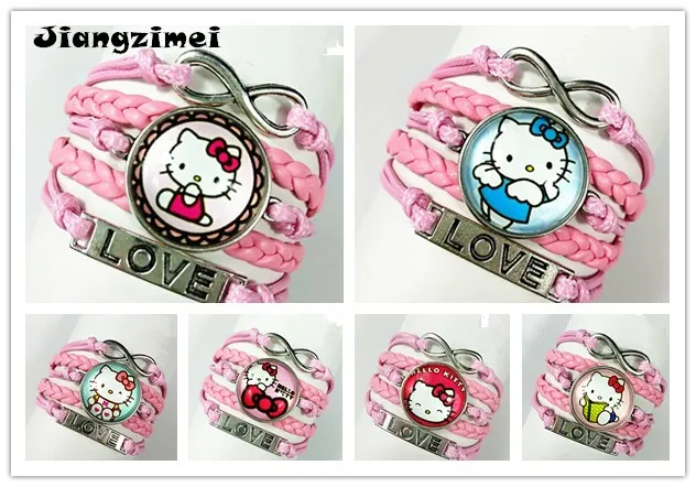 12 шт (смешанные модели) Изображение случайный Hello Kitty браслет для детей