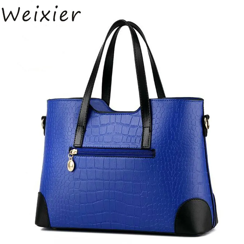 WEIXIER Роскошные однотонные женские сумки 2 шт./компл. мессенджеры через плечо