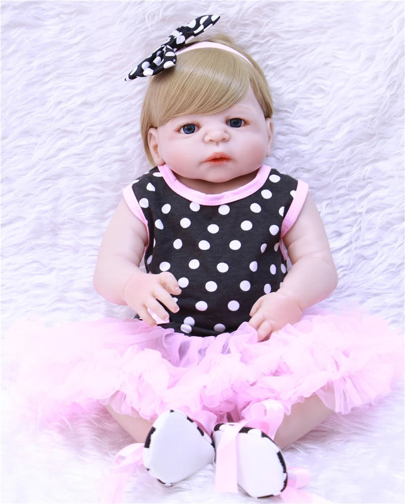 55 см девочка bebe bonecas reborn Младенцы полный силикон baby куклы ручной работы