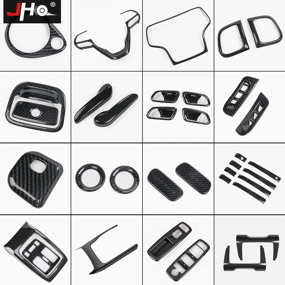 JHO ABS углеродное волокно зернистая Накладка для 2014 2018 Jeep Grand Cherokee 2015 2016 17 дверная
