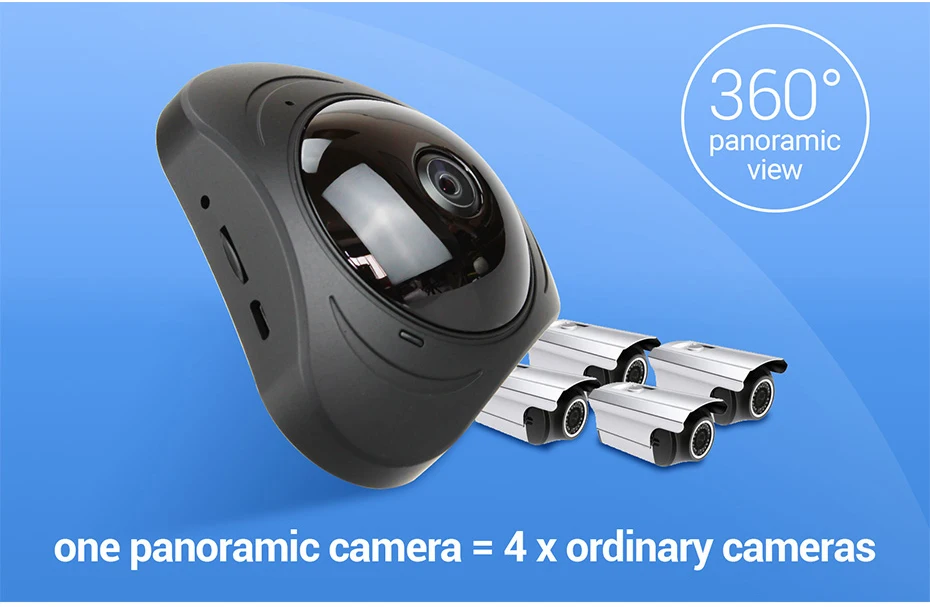360 VR камера 960P IP Wifi 1.3MP Сетевая безопасность Камара Беспроводная рыбий глаз камеры