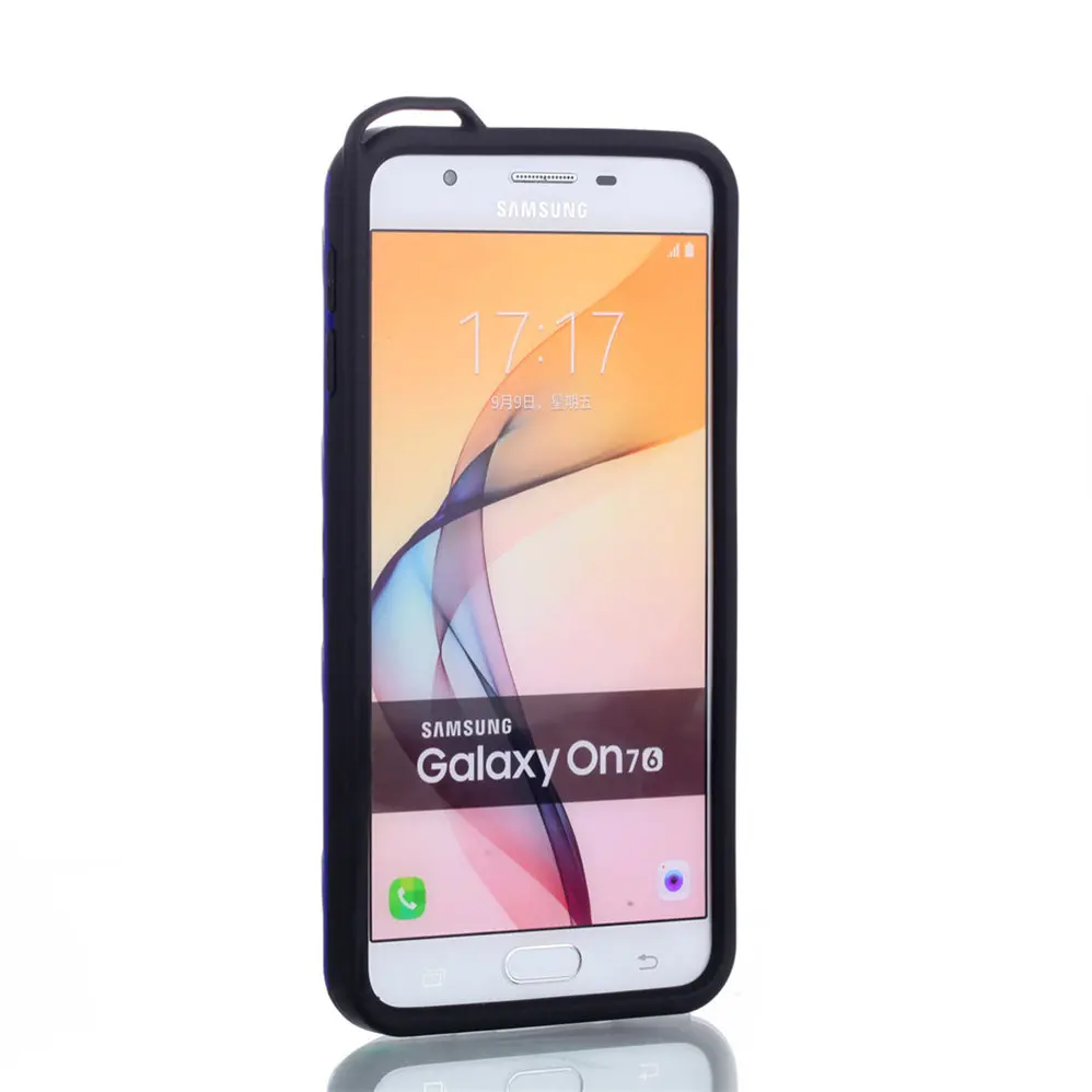 for Samsung Galaxy J7 Prime [Charm] Wave Point &amp Twill Hybrid PC+TPU Armor Case With Built in Stand Cell Phone Back Cover |