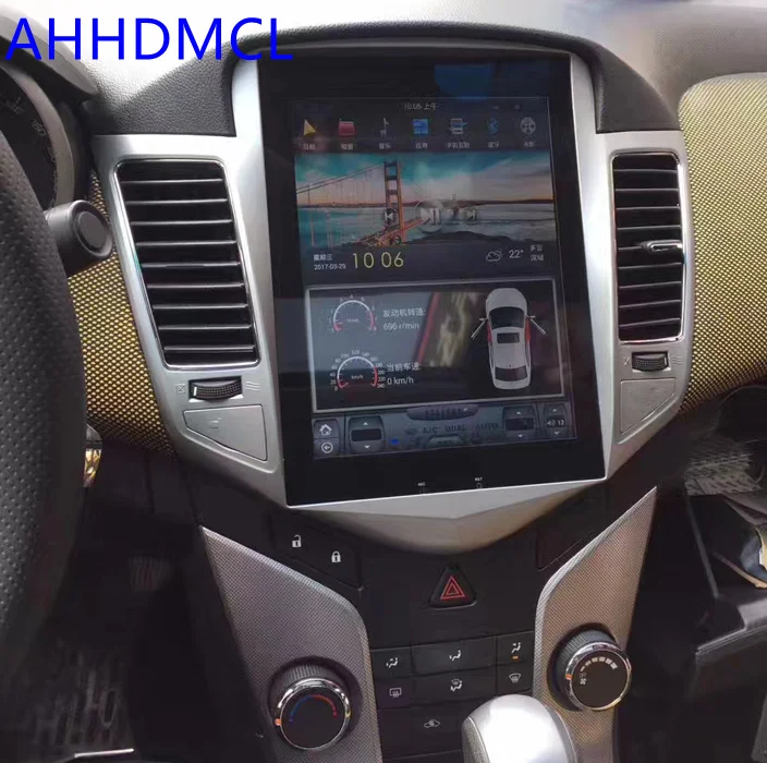 Автомобильный мультимедийный плеер автомобильным бортовым компьютером коврик для Tesla Стиль мультимедийный плеер Android 7,1 gps для Cruze 2009 2010 2011 2012 2013