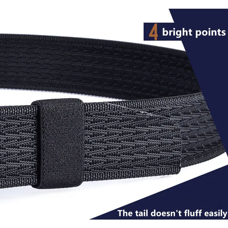 Ремень мужской с двойной кнопкой нейлоновый пряжкой из цинкового сплава