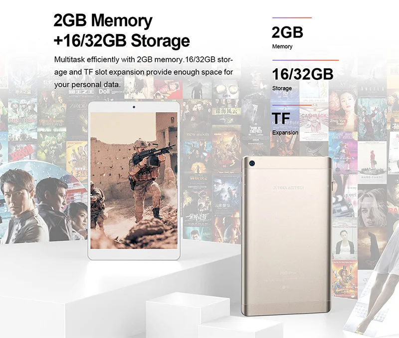 Teclast P80 PRO 8 дюймов 1920*1200 MT8163 четырехъядерный 2G ram 16G Android 7,0 двухдиапазонный WiFi планшет ПК