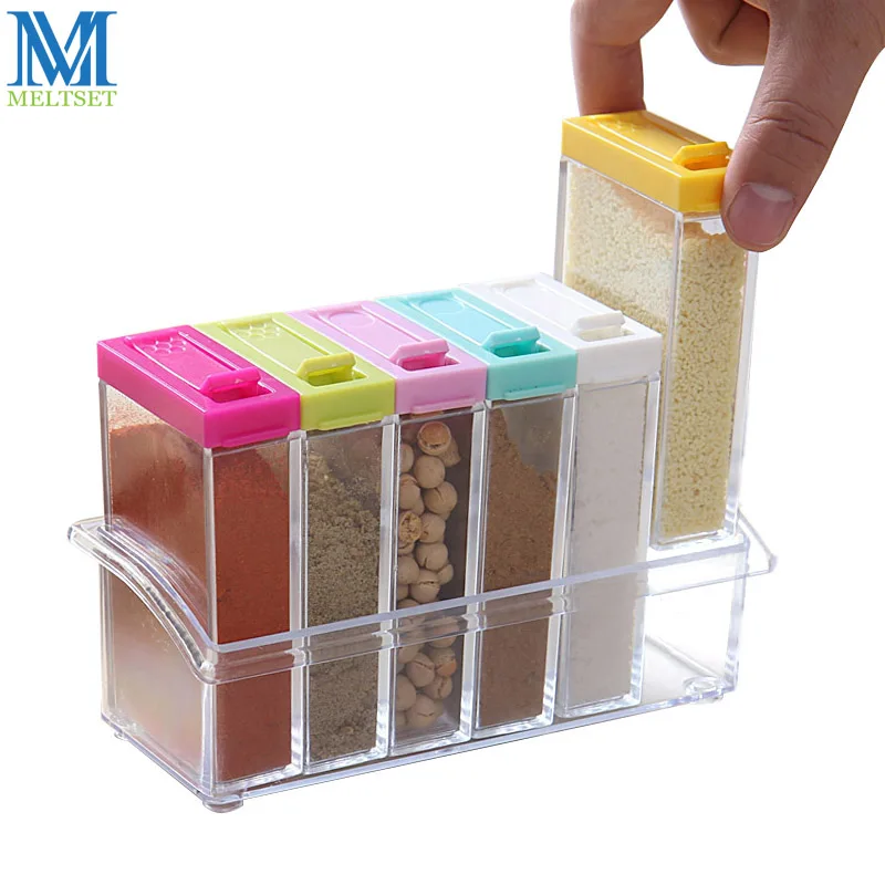 6 шт. прозрачная банка для специй набор соль и перец приправа бутылка цветная