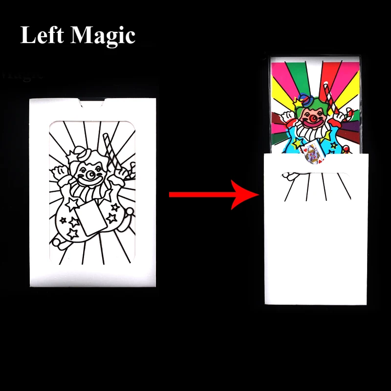 

Mini Size Changing Clown Color Card Magic Tricks Toys for Children Close up Stage Magic Props Easy to do Classic Toys Kids