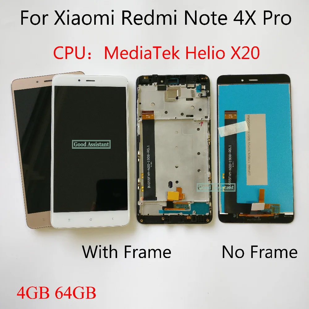 MTK Helio X20 5 дюйма для Xiaomi redmi Примечание 4X pro prime 4 ГБ 64 Полный ЖК экран + цифровой