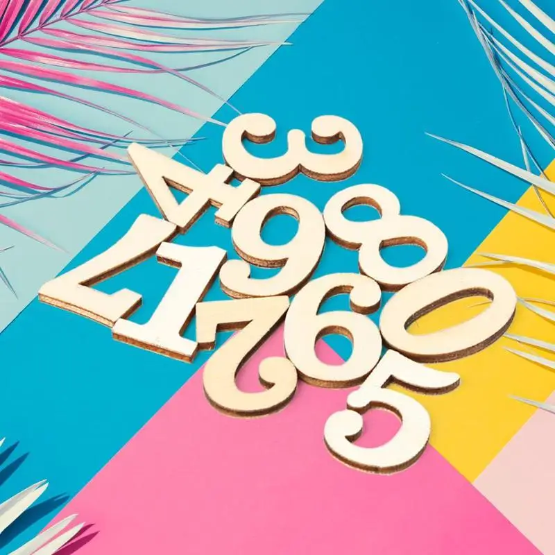 10 штук упак. Деревянный цифровой номер художественное ремесло DIY украшение для