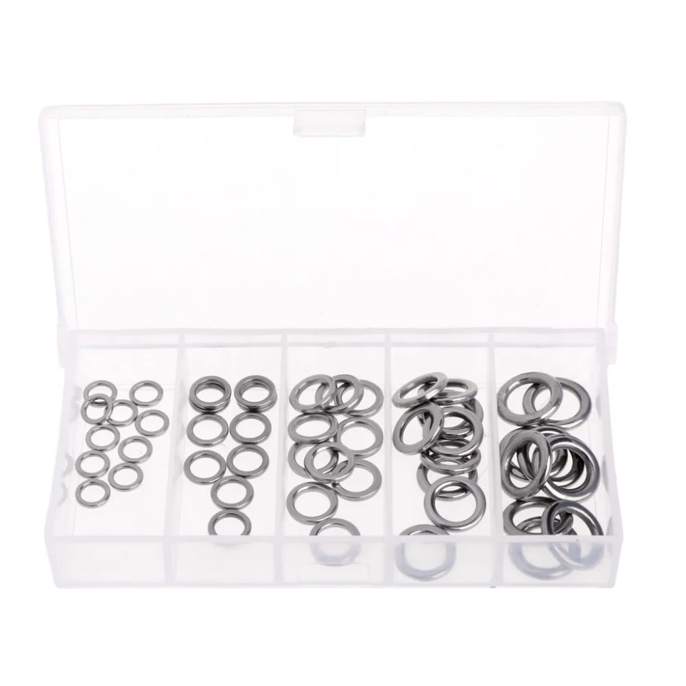 50 шт твердые кольца из нержавеющей стали рыболовные приманки свинцовые