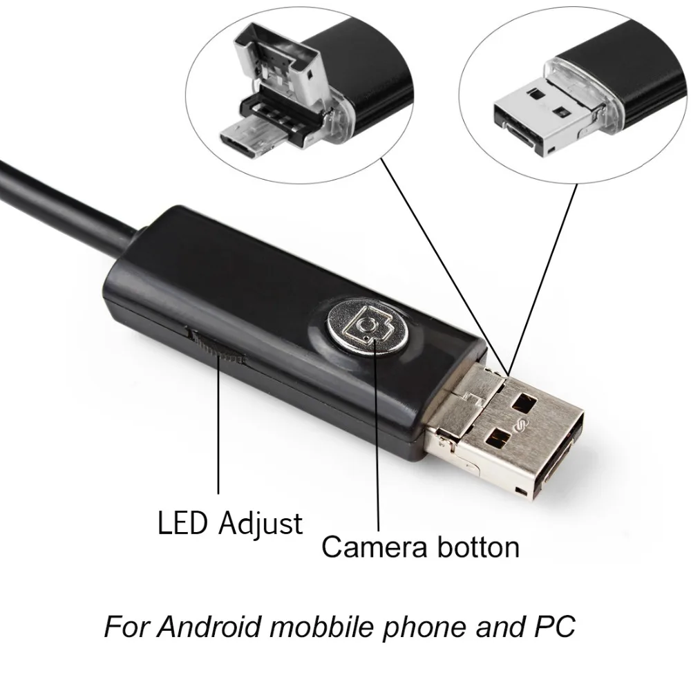 XinFly Micro USB эндоскоп HTA55 инспекции Камера 0.3MP 5 мм Dia 6LED & аксессуары