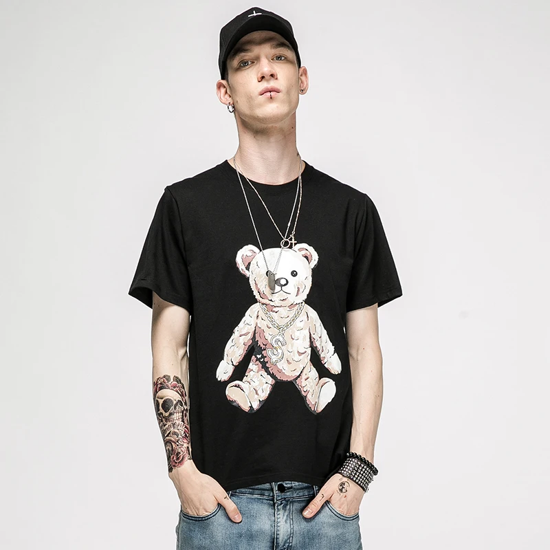 Футболка aelfrec Eden мужская женская с принтом медведя|t shirt|t-shirt mencotton tshirt |