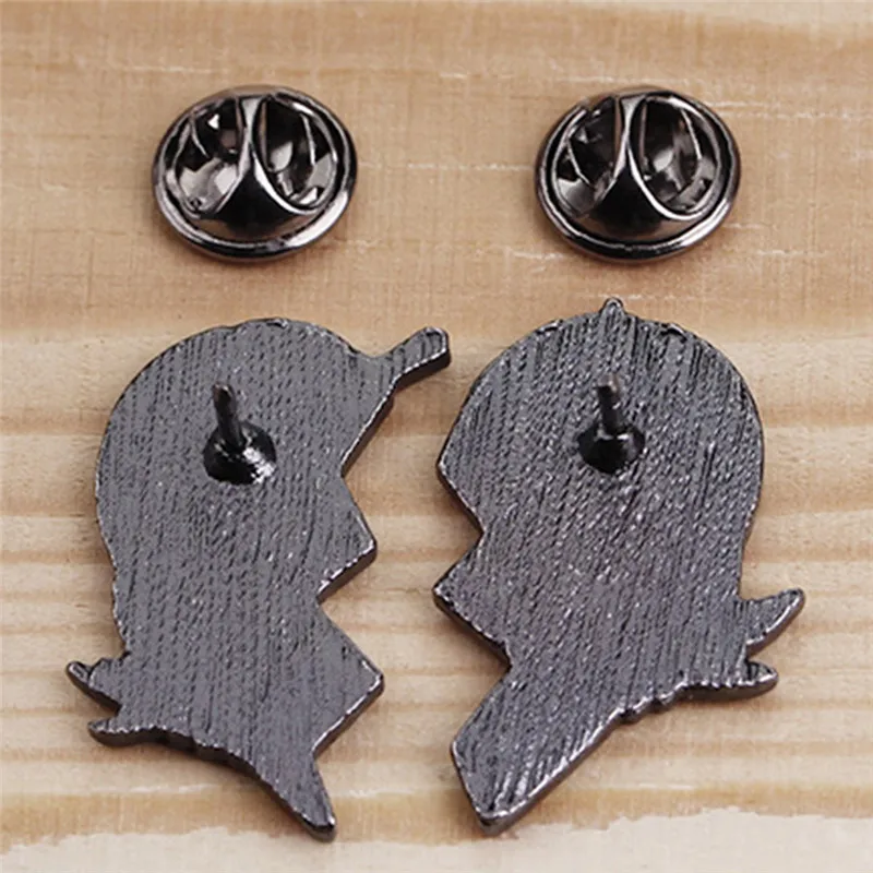 2Pcs BEST BUDS Purple Pink Enamel Pins Buckle Bag Collar Lapel Pin Jewelry Gift Broken Heart 2 Hands Brooch | Украшения и