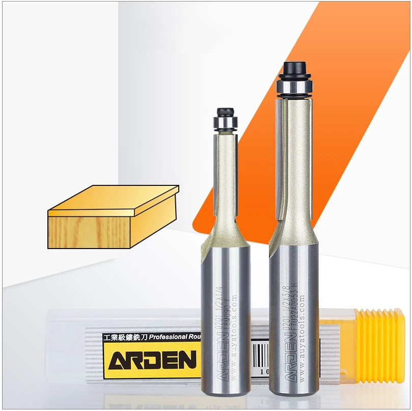 

Woodworking mill cutter with bearing trimming knife double blade straight knife trimming cutter head engraving machine milling