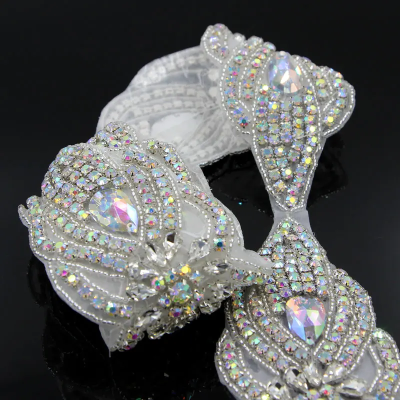 1 ярд Горячая продажа Кристалл декоративная отделка со стразами серебрение AB для