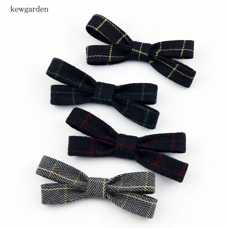 Kewgarden клетчатая ткань для разных цветов искусственная брошь-бант волос DIY