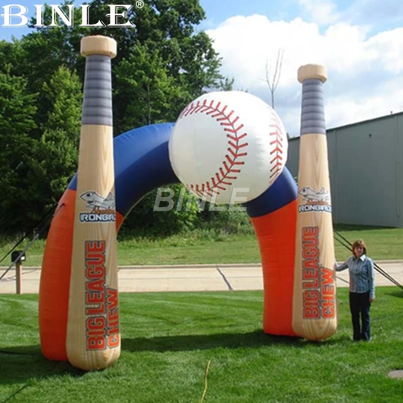 Outdoor decorative 6mW unique inflatable baseball arch for advertising
