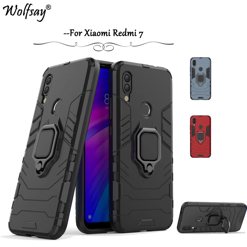 Чехол для Xiaomi Redmi 7 противоударный армированный чехол 6 7A 8 Твердый подставка
