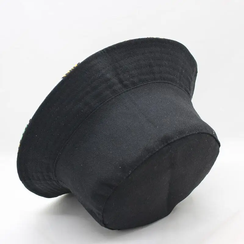 Унисекс взрослых плоских Реверсивный ведро шляпы принты с ананасом шапки для рыбаков на открытом воздухе Солнцезащитная пляжная шляпа