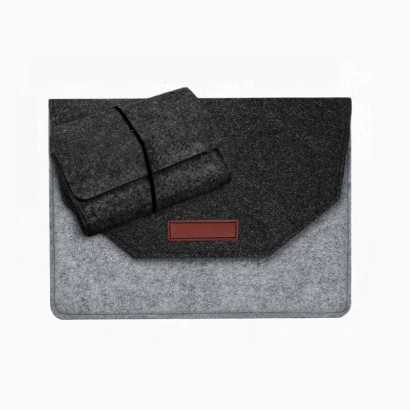 Black Gray Мягкий чехол для ноутбука, чехол для Macbook Air 13 Pro retina 13 15, тонкий чехол для ноутбука с защитой от царапин, шерстяной войлок, чехол для 13,3, 15,4 дюймов - Цвет: Black Gray