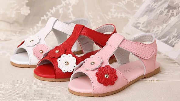 Модные летние детские сандалии из натуральной кожи Нескользящие тонкие туфли