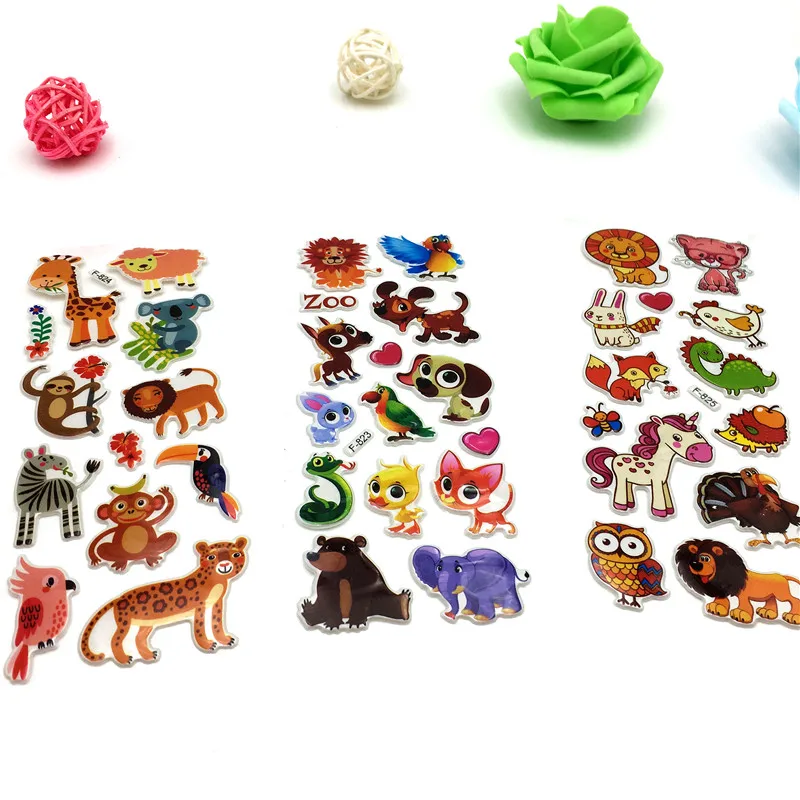 Happyxuan, 12 листов, милые 3D Детские объемные наклейки, скрапбукинг, мультфильм, ферма, животные, детский сад, школа, учитель, награда, игрушки для детей