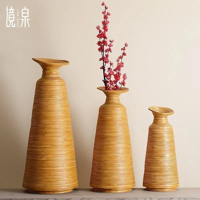Jingquan бамбуковая тканая бутылка для цветов мягкая украшения из тайского