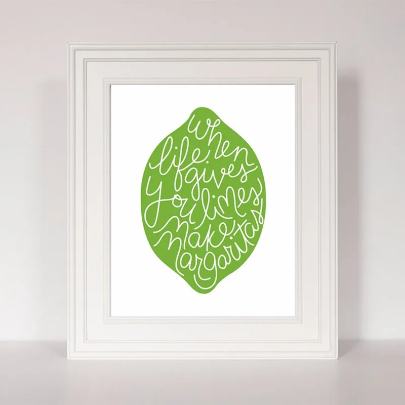Когда жизнь дает вам липы сделать Маргарита Зеленая Кухня Печать холст Картина
