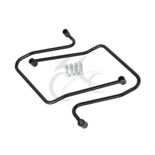 Пара черный хромированный для седельной сумки поддержка скобы Harley Dyna Fat Bob Wide Glide