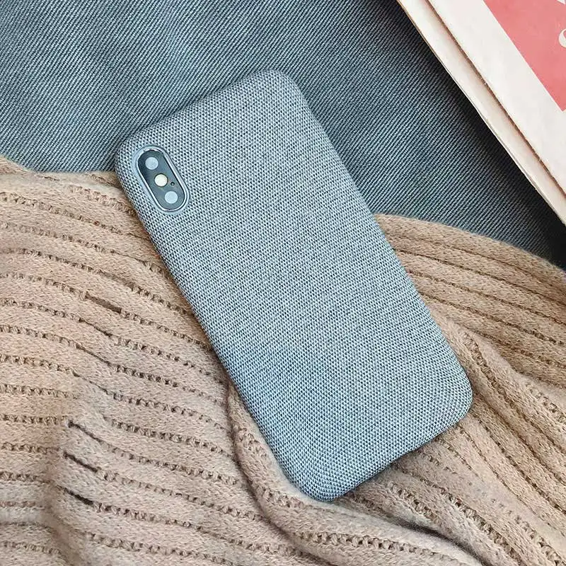 Для iPhone XS XR XS Max 11 Pro Чехол тканевый Текстурный чехол для телефона s для iPhone 6 6s 7 8 Plus X Ультратонкий Мягкий чехол из искусственной кожи