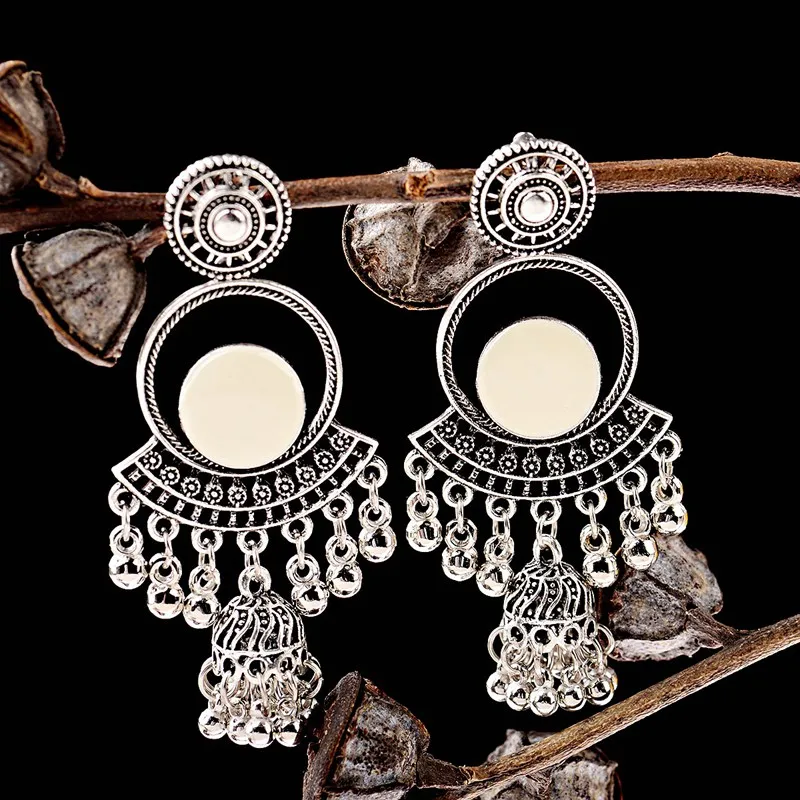 Женские этнические серьги-подвески DOUVEI в стиле ретро Jhumka Jhumki Винтажные висячие