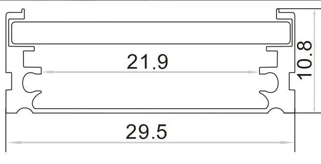Алюминиевый профиль с сильным прозрачным/опаловым диффузором для напольного