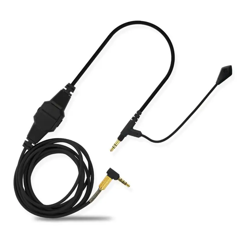 Black Микрофон Boom, гарнитура, микрофон, улучшенный звук, четкость, срезанный фоновый шум, поворотный регулятор громкости, двойной 3,5 мм y-адаптер - Цвет: Black