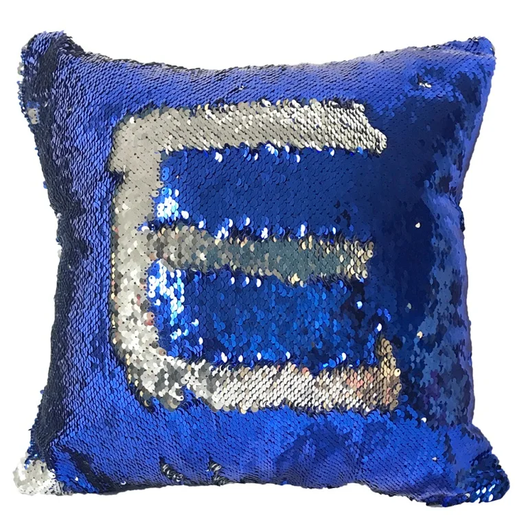 Royal Blue silvery DIY Русалка подушка со стразами чехол волшебный Хамелеон Подушка Чехол 40X40 см изменение цвета Двусторонняя Подушка Чехол для домашнего декора - Цвет: Royal Blue silvery