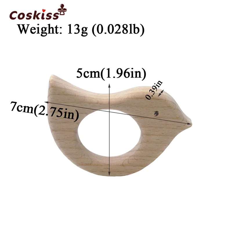 DIY Baby Teether Toys Organic Natural Beech Wooden Elephant-Bird-Owl-Cat Hand Cut Gift | Мать и ребенок