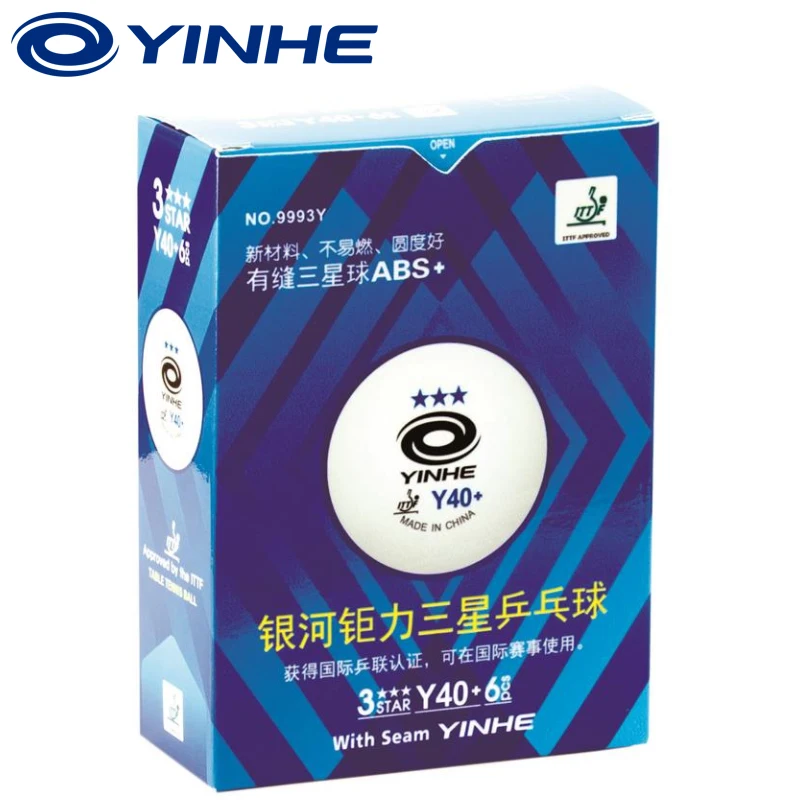 Мячи для настольного тенниса YINHE Galaxy 3 звезды пластиковые 40 + ITTF одобренные белые