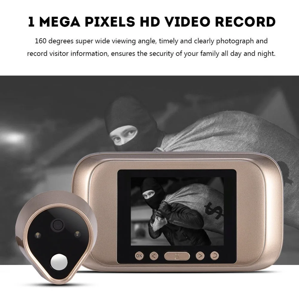 Домашняя безопасность HD LCD цифровой Визуальный дверной глазок Камера просмотра