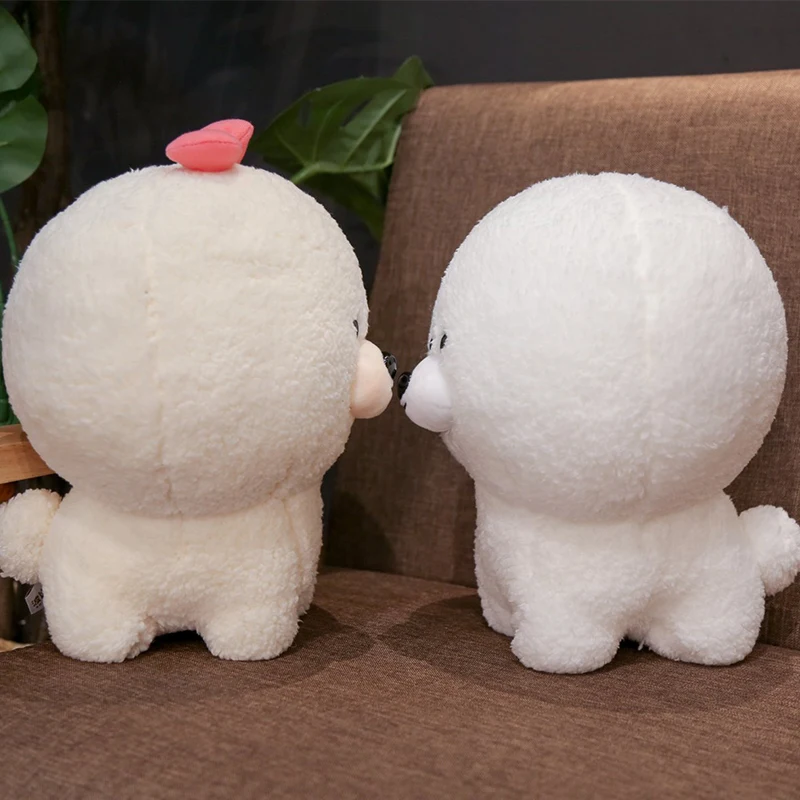 Белая/бежевая плюшевая игрушка Bichon Frise милый щенок мягкая набивная собака
