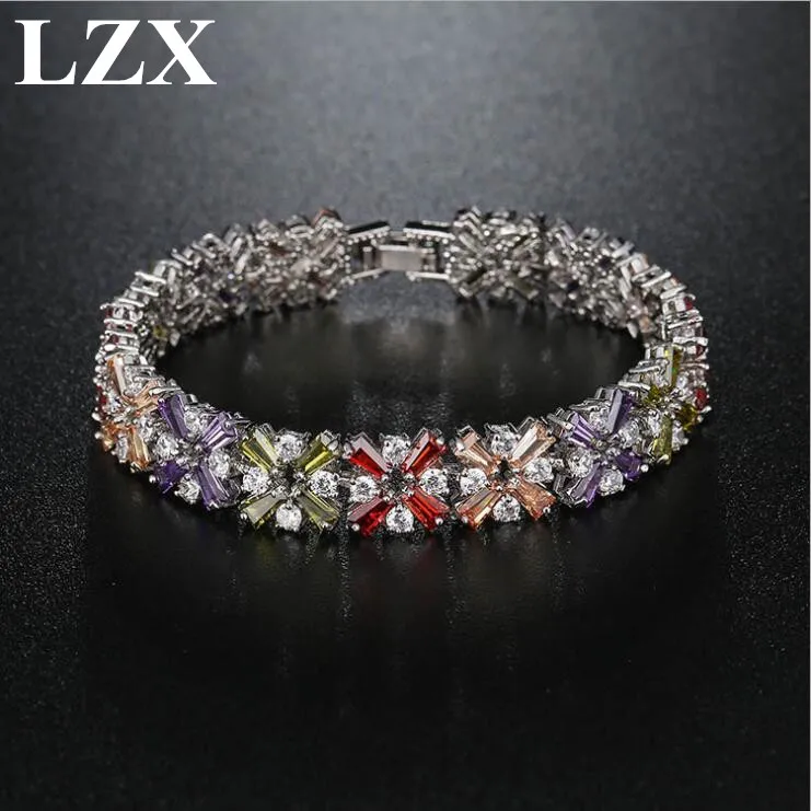 LZX новый модный роскошный очаровательный браслет для тенниса женский с
