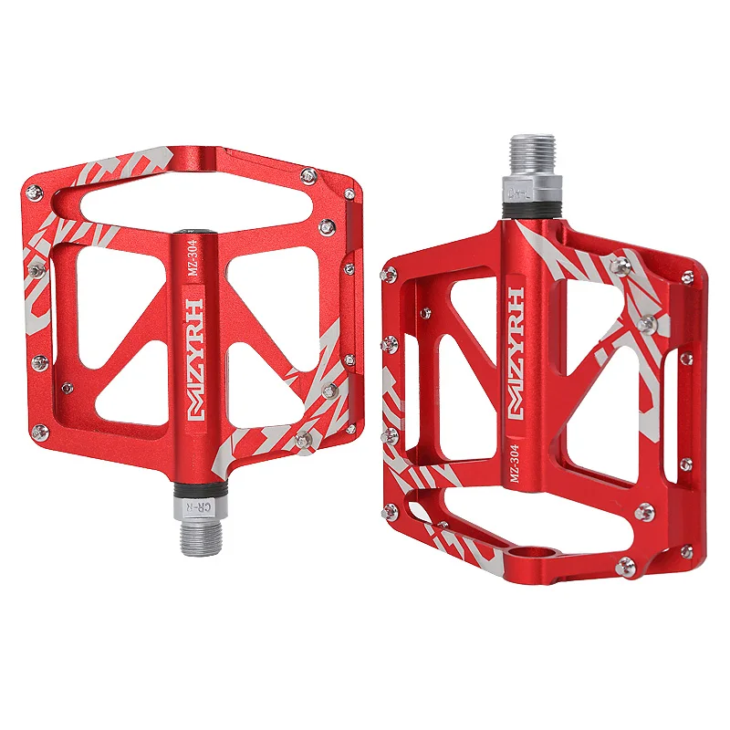 red MZYRH 304 велосипед педали Алюминий сплав подшипника платформа MTB горный велосипед педали черный, Красный велосипед аксессуары - Цвет: red