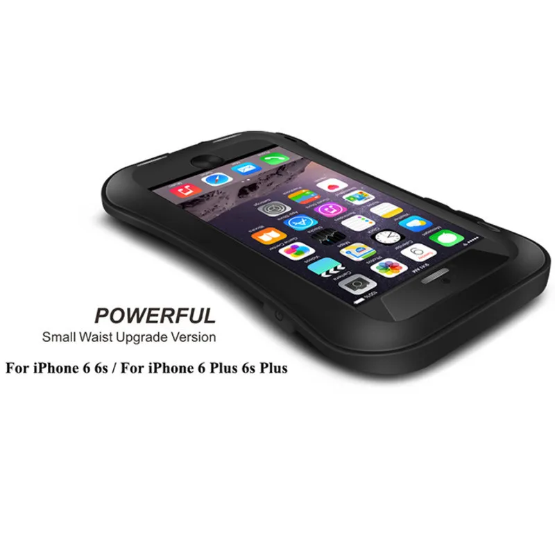 2018 Best Quality Small Waist Metal Armor Case For iPhone 6 6s Plus Aluminum Cover Water/Shock/Rain Proof 6Plus |