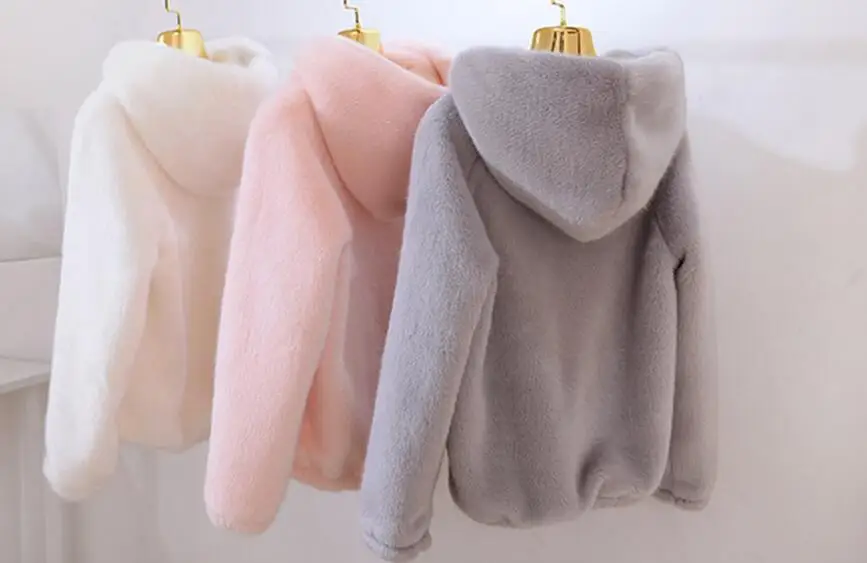 Winter New Faux Mink Long Sleeve Women Fur Coat Hooded Zipper Classic Generous Golden Ratio Warm Practical Jacket | Женская одежда